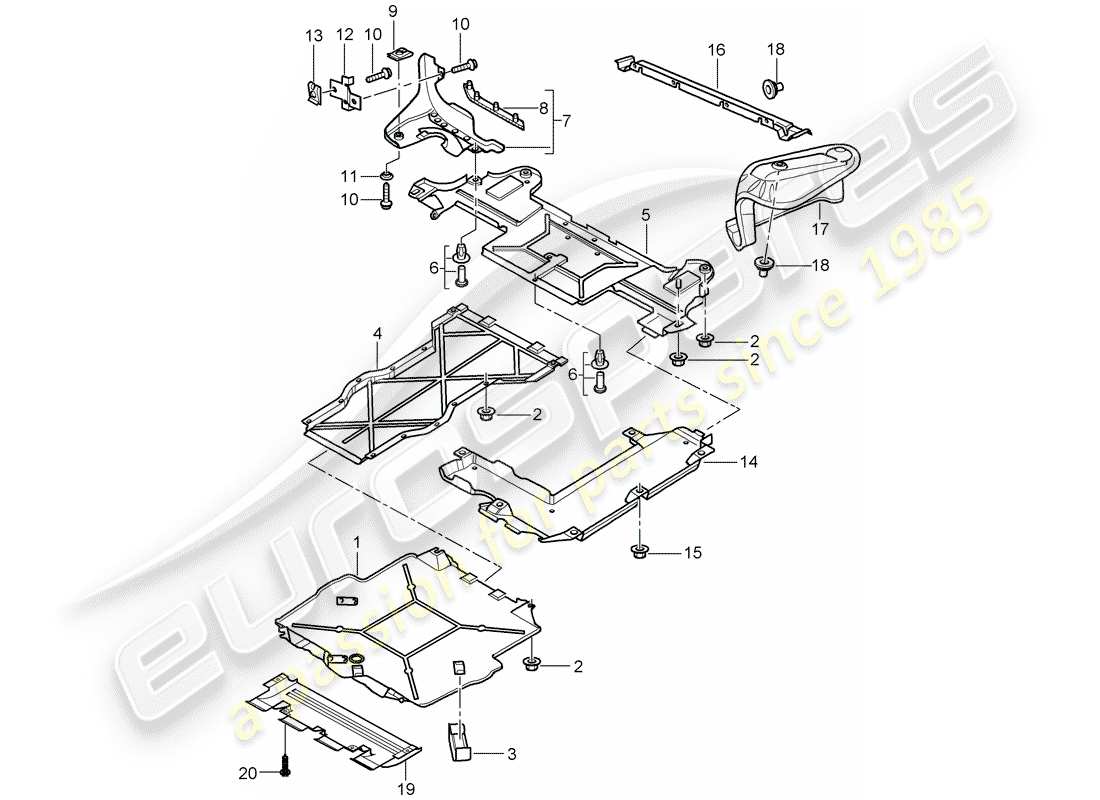 a part diagram from the porsche 2002 (996) parts catalogue
