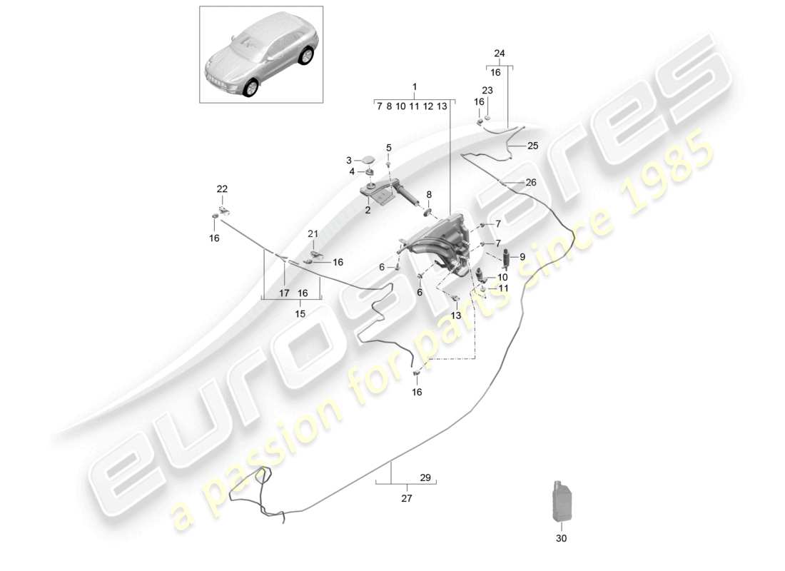 a part diagram from the porsche 2018 (macan) parts catalogue