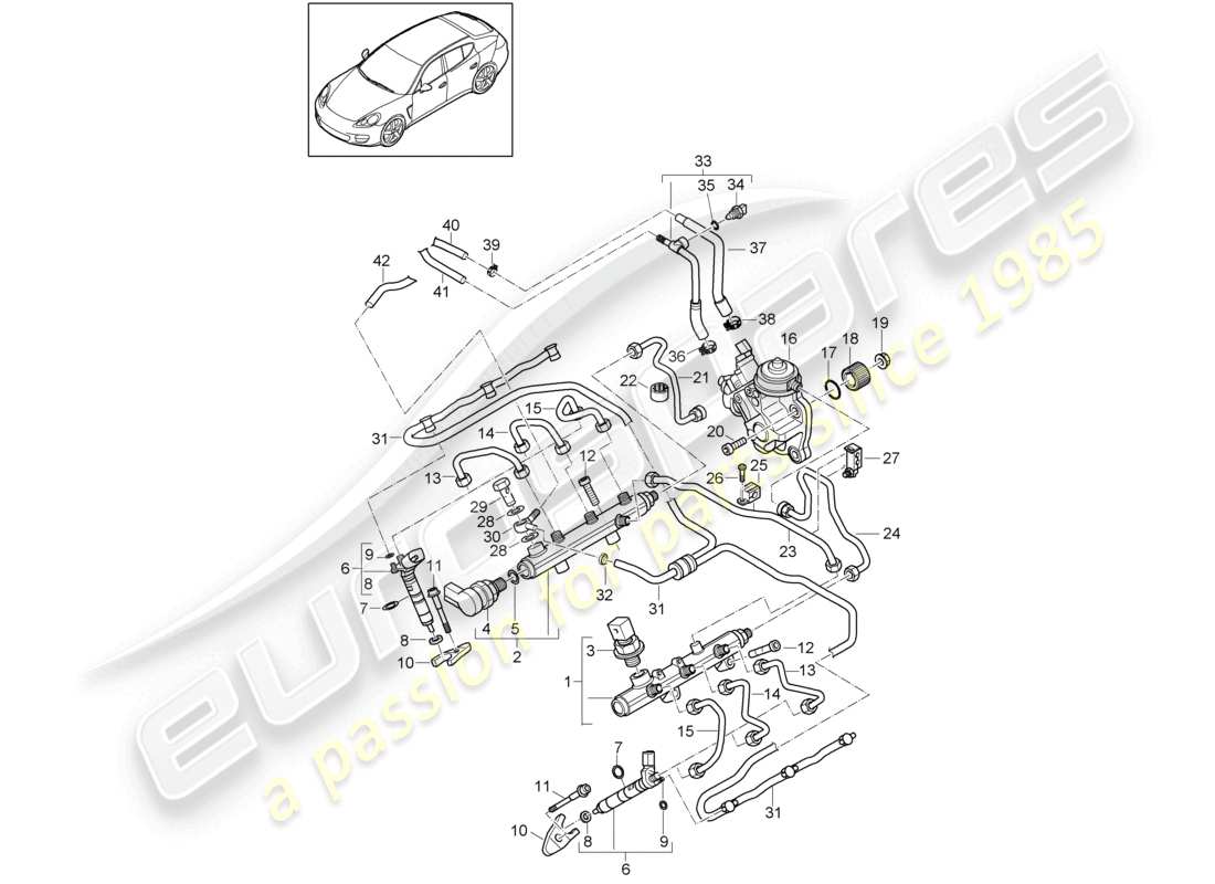 a part diagram from the porsche panamera parts catalogue