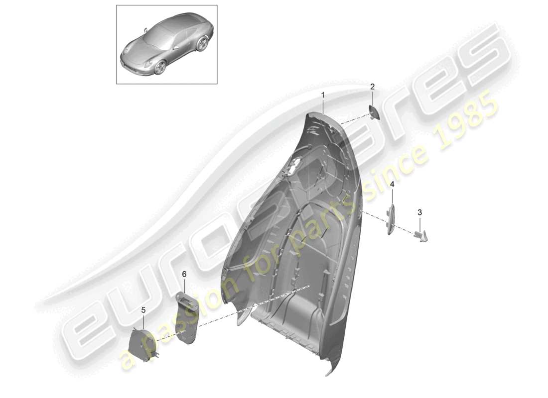 a part diagram from the porsche 991 parts catalogue