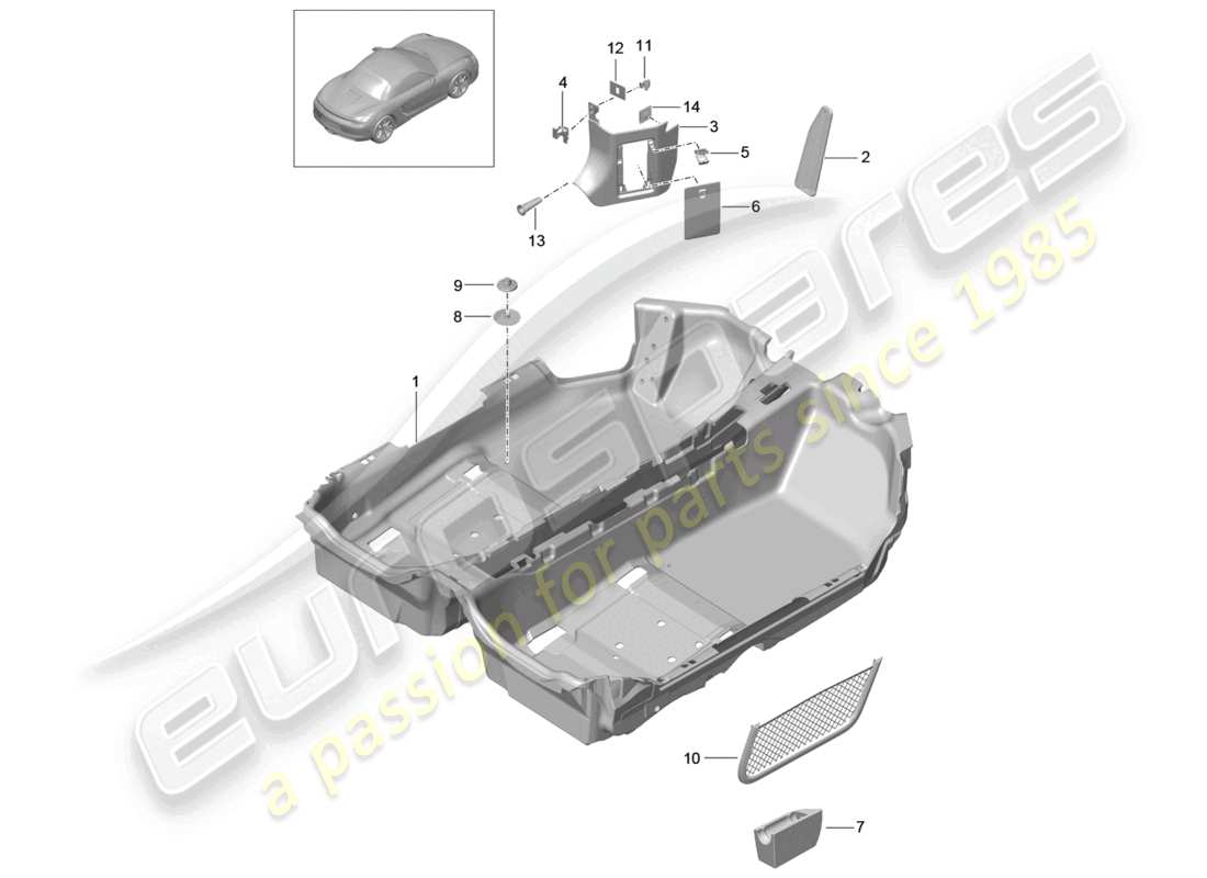 a part diagram from the porsche 2012 (981 boxster) parts catalogue