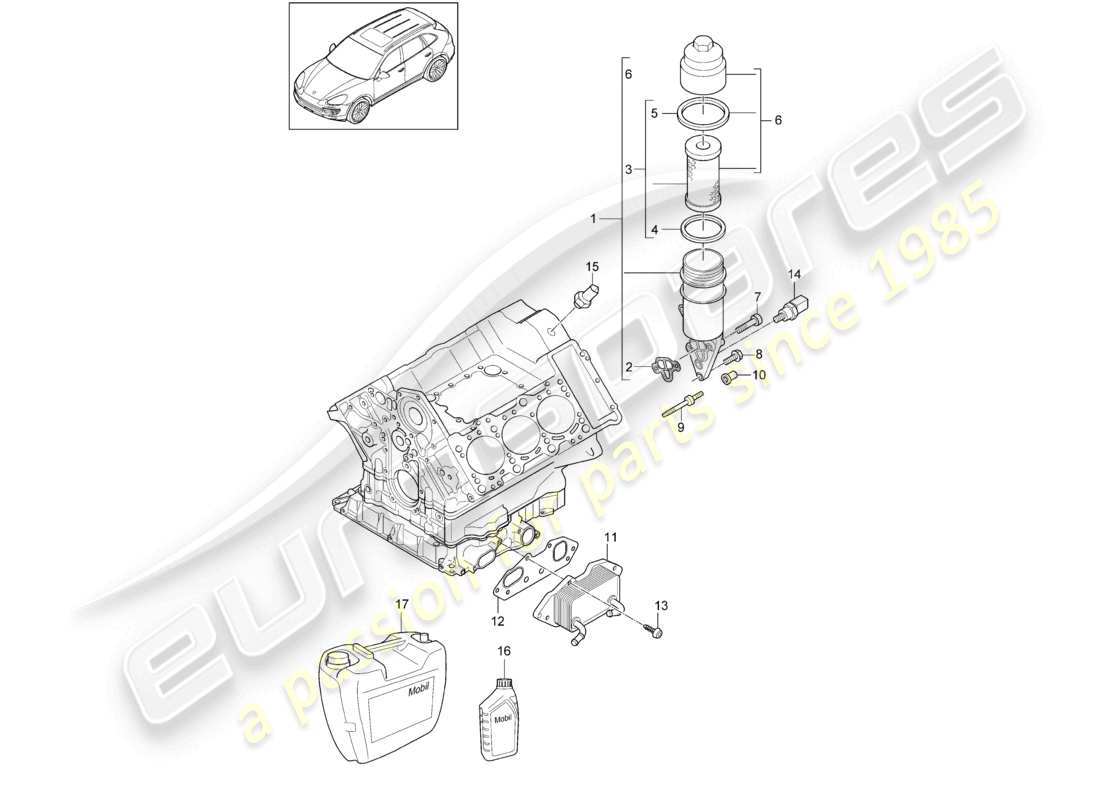 a part diagram from the porsche 2017 (cayenne e2 92a) parts catalogue