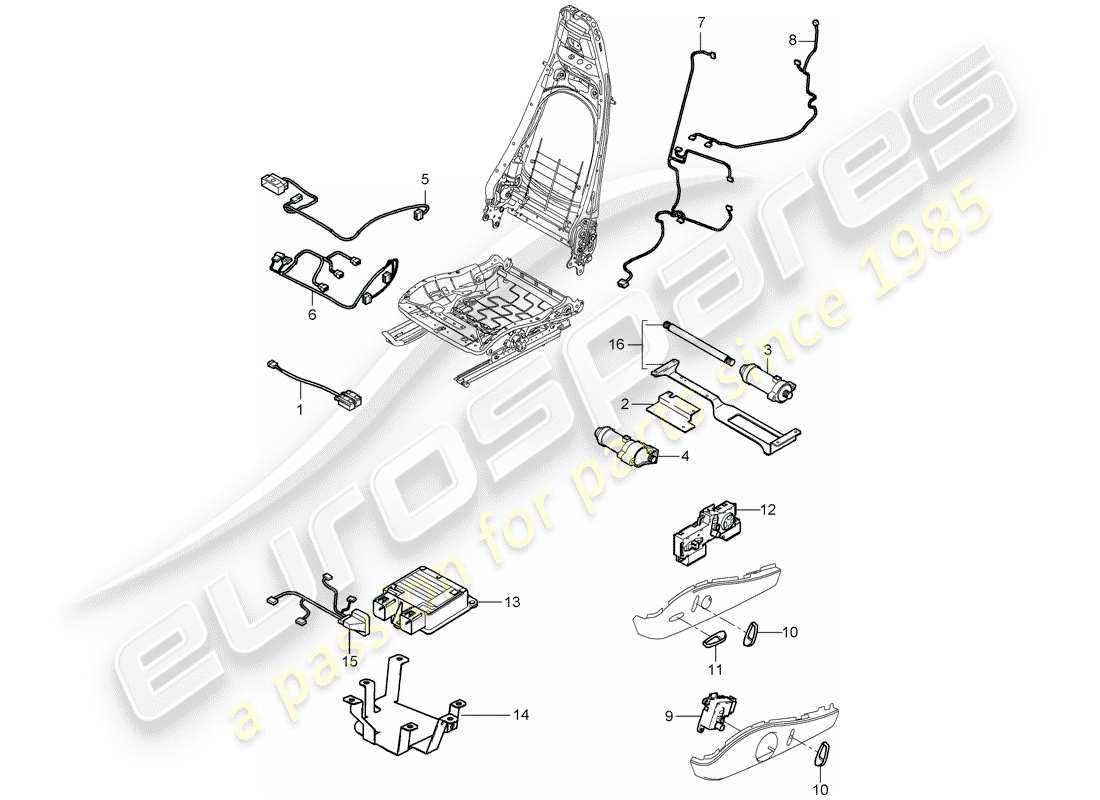 a part diagram from the porsche 2009 (997-2 gt3) parts catalogue