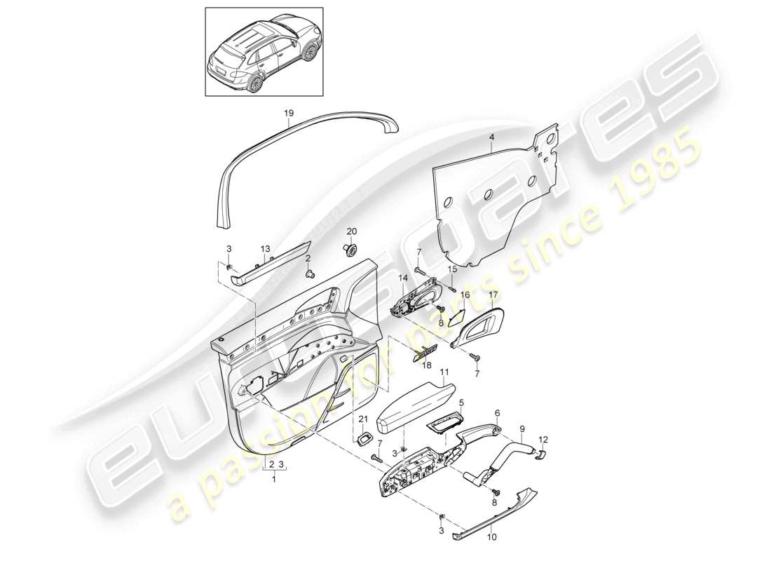 a part diagram from the porsche 2015 (cayenne e2 92a) parts catalogue