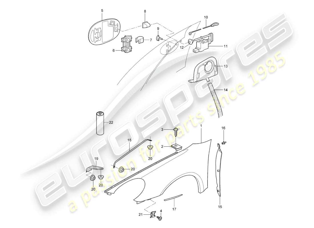 a part diagram from the porsche cayman parts catalogue