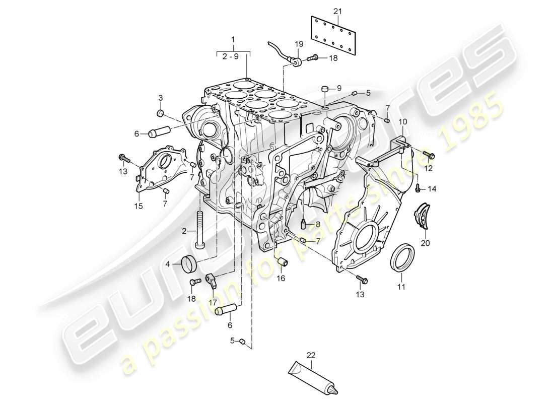 a part diagram from the porsche 2007 (cayenne e1 9pa) parts catalogue