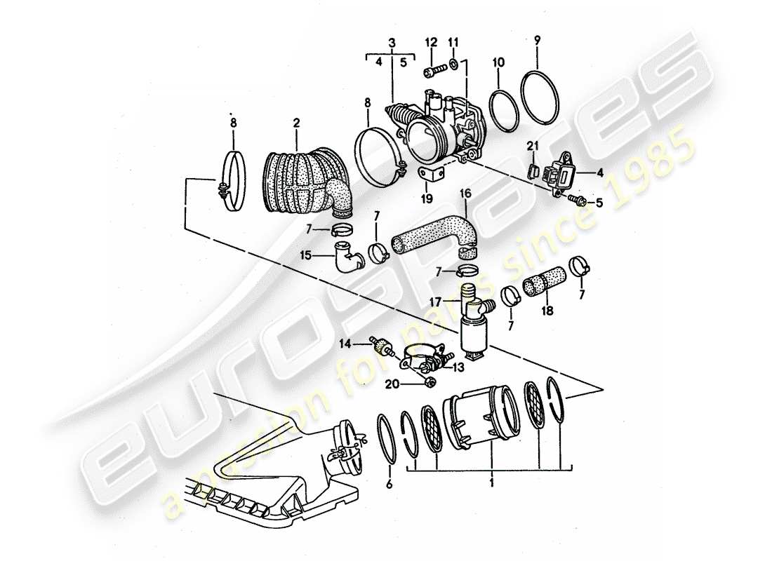 a part diagram from the porsche 968 parts catalogue