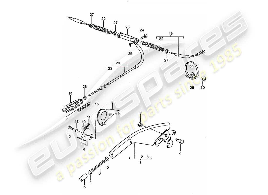 a part diagram from the porsche 968 parts catalogue