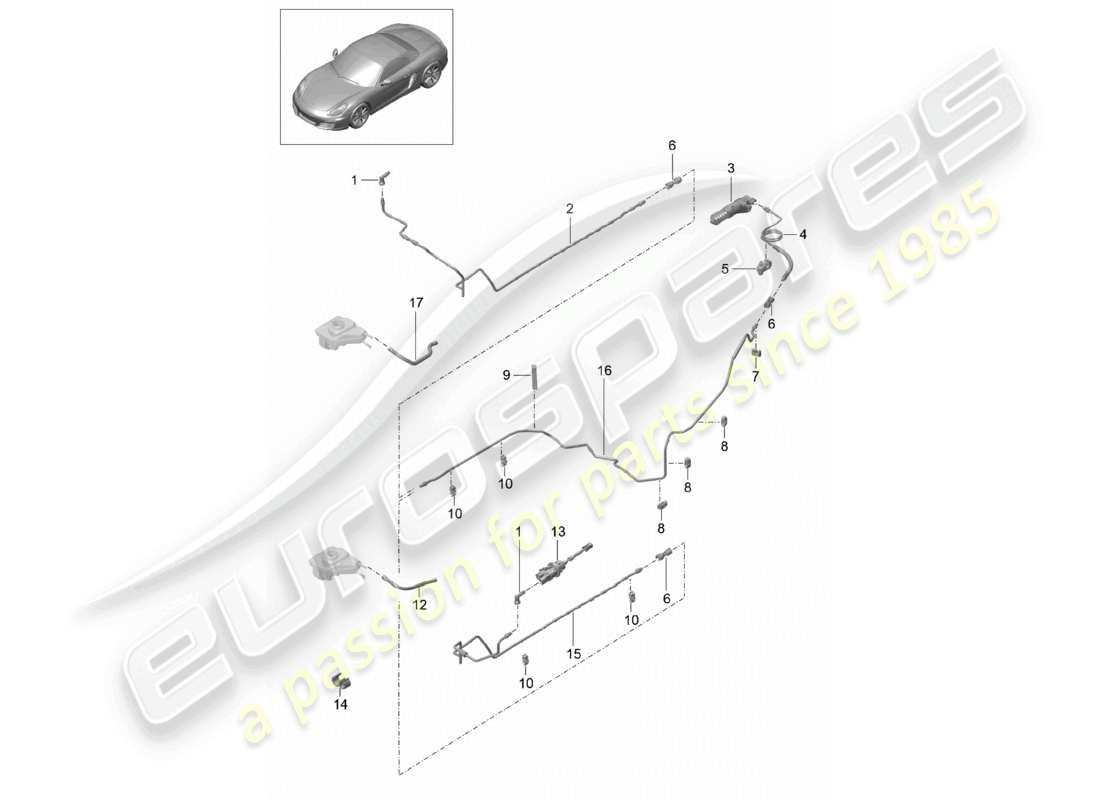 a part diagram from the porsche 2014 (981 boxster) parts catalogue