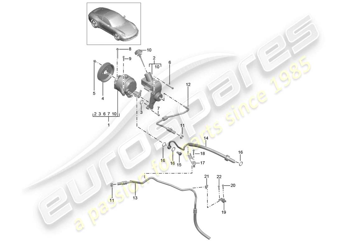 a part diagram from the porsche 2013 (991-1) parts catalogue