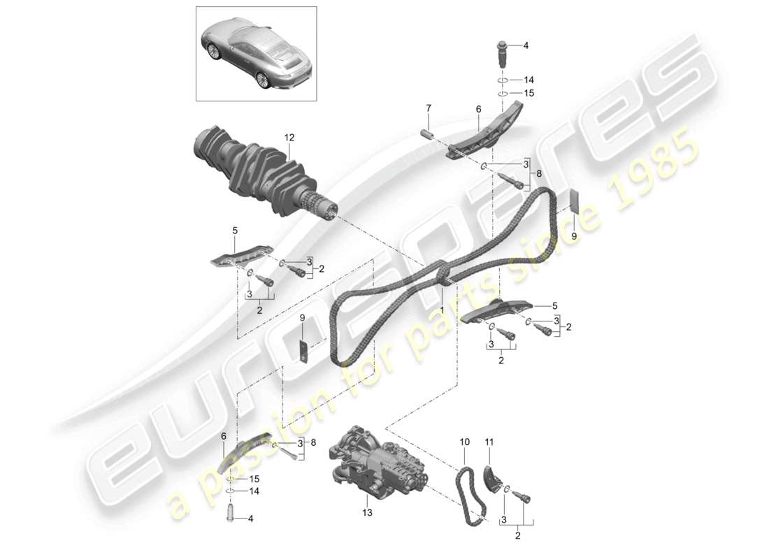 a part diagram from the porsche 991 parts catalogue