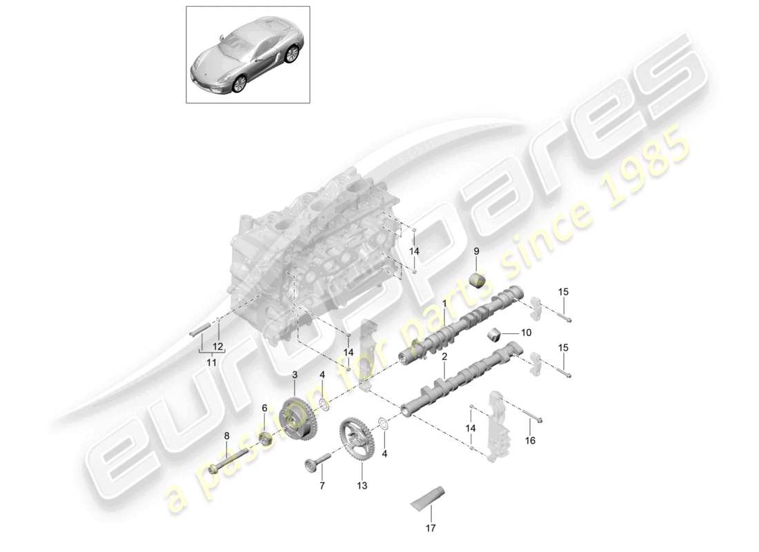 VIEW PARTS DIAGRAMS FROM THE PORSCHE CAYMAN PARTS CATALOGUE a part diagram from the porsche cayman parts catalogue