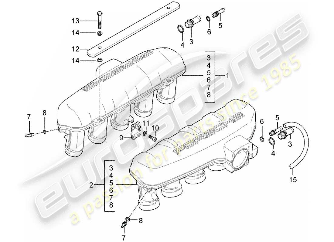 VIEW PARTS DIAGRAMS FROM THE PORSCHE CARRERA GT PARTS CATALOGUE a part diagram from the porsche carrera gt parts catalogue