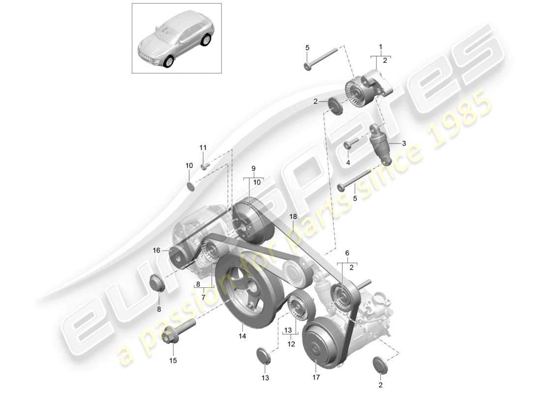 a part diagram from the porsche macan parts catalogue