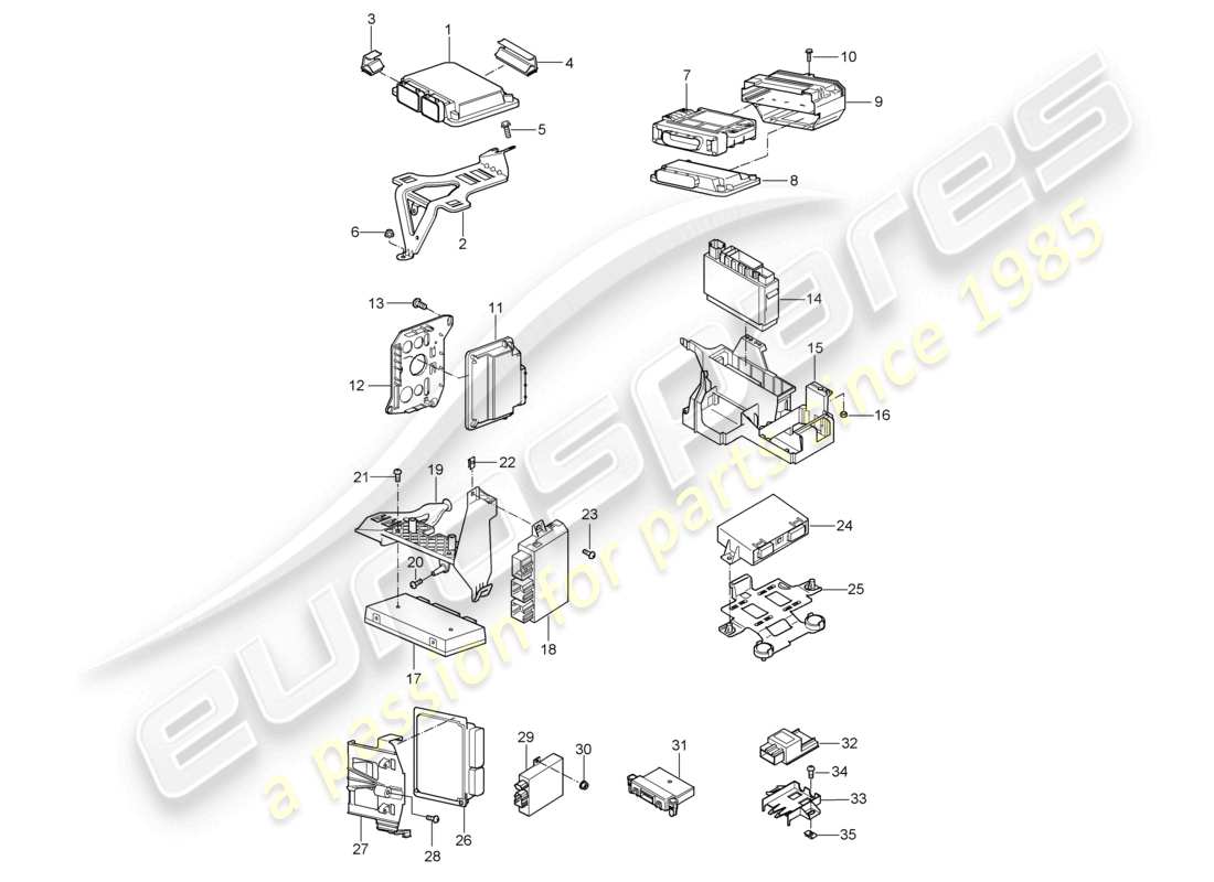 a part diagram from the porsche 2003 (cayenne e1 9pa) parts catalogue