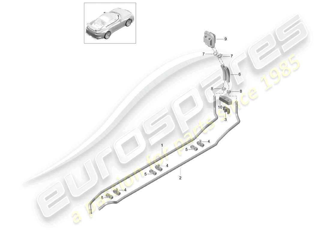 a part diagram from the porsche 2019 (991-2 r/gt3/rs) parts catalogue