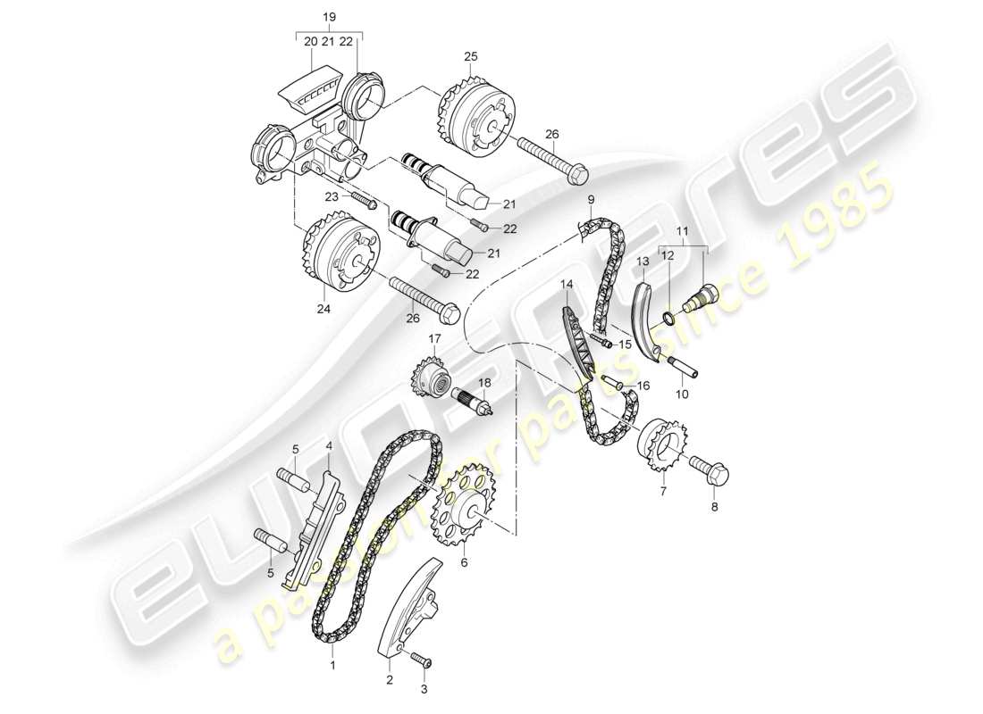a part diagram from the porsche 2009 (cayenne e1 9pa) parts catalogue