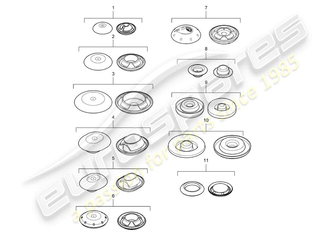 a part diagram from the porsche 2004 (cayenne e1 9pa) parts catalogue
