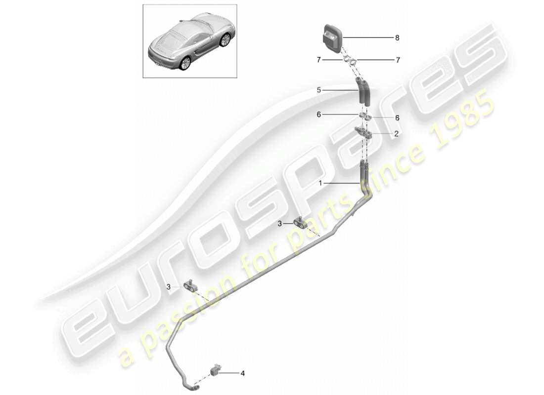 a part diagram from the porsche 2015 (981 cayman) parts catalogue