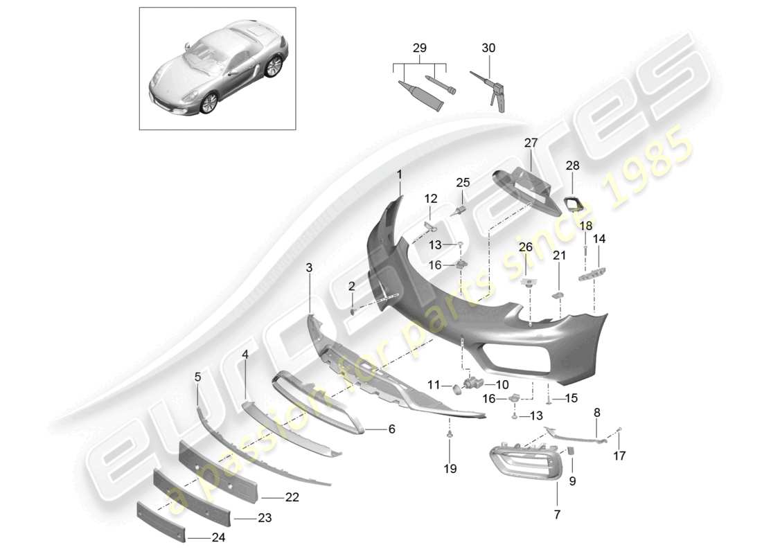 a part diagram from the porsche cayman parts catalogue