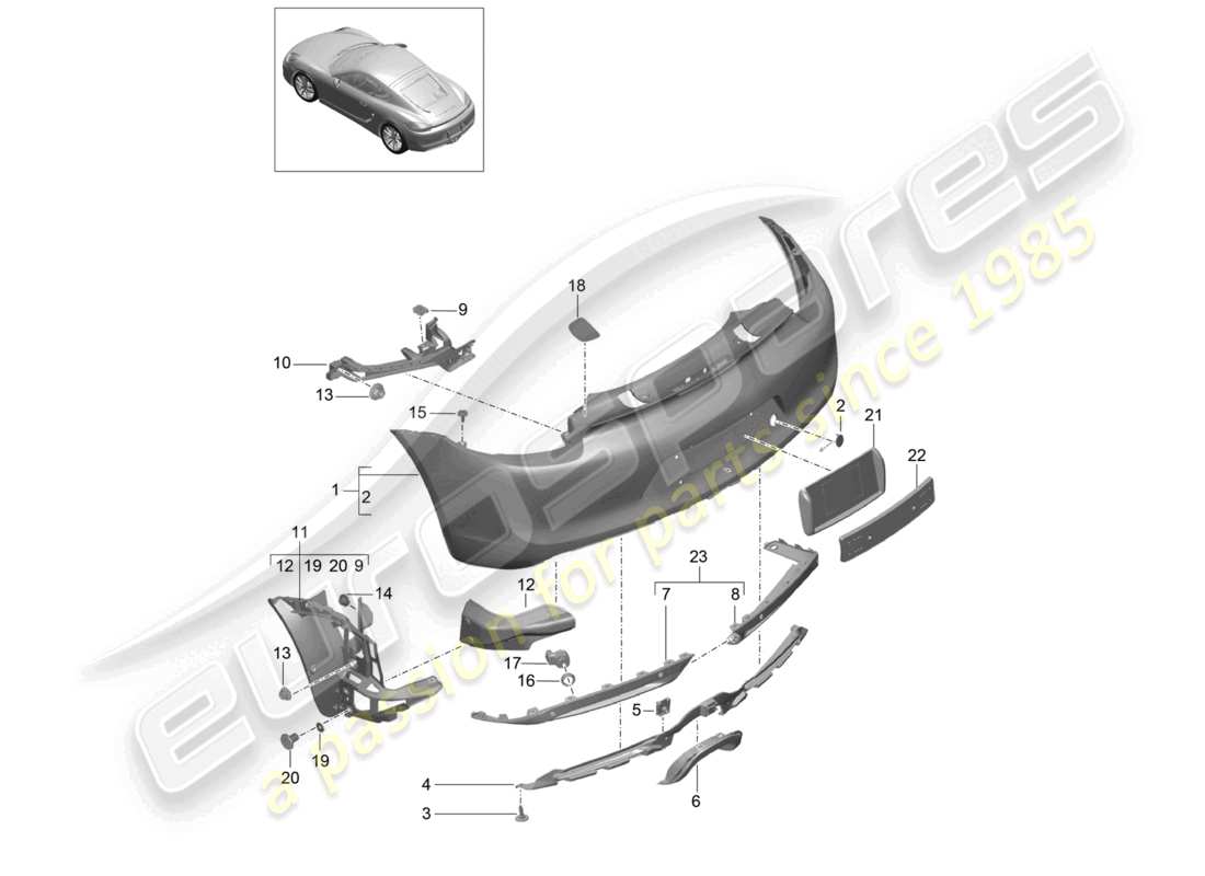 a part diagram from the porsche 2016 (981 cayman) parts catalogue