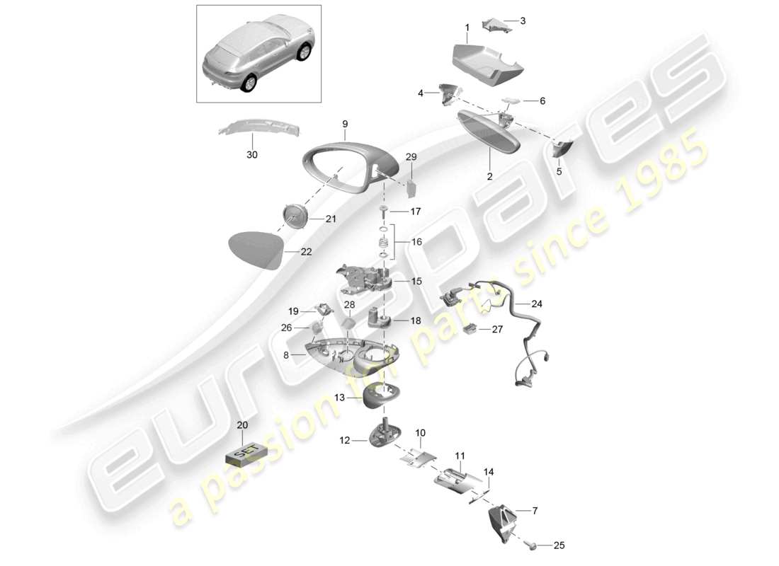 VIEW PARTS DIAGRAMS FROM THE PORSCHE MACAN PARTS CATALOGUE a part diagram from the porsche macan parts catalogue
