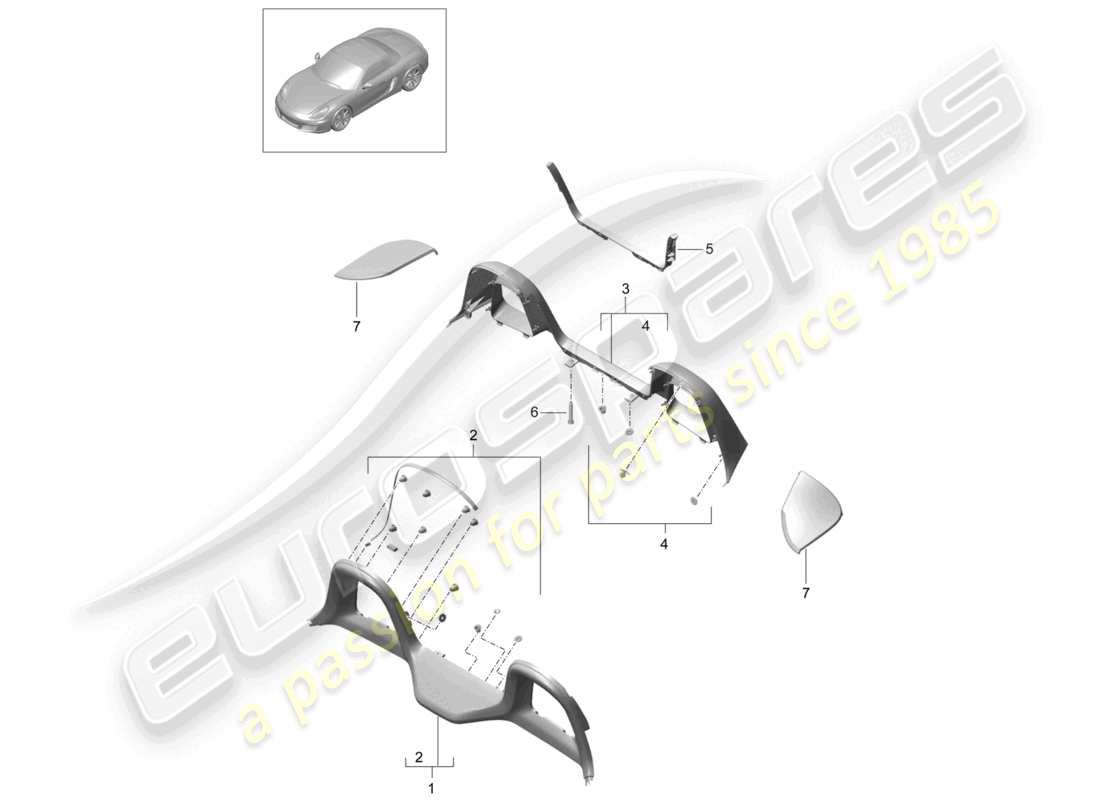a part diagram from the porsche 2014 (981 boxster) parts catalogue