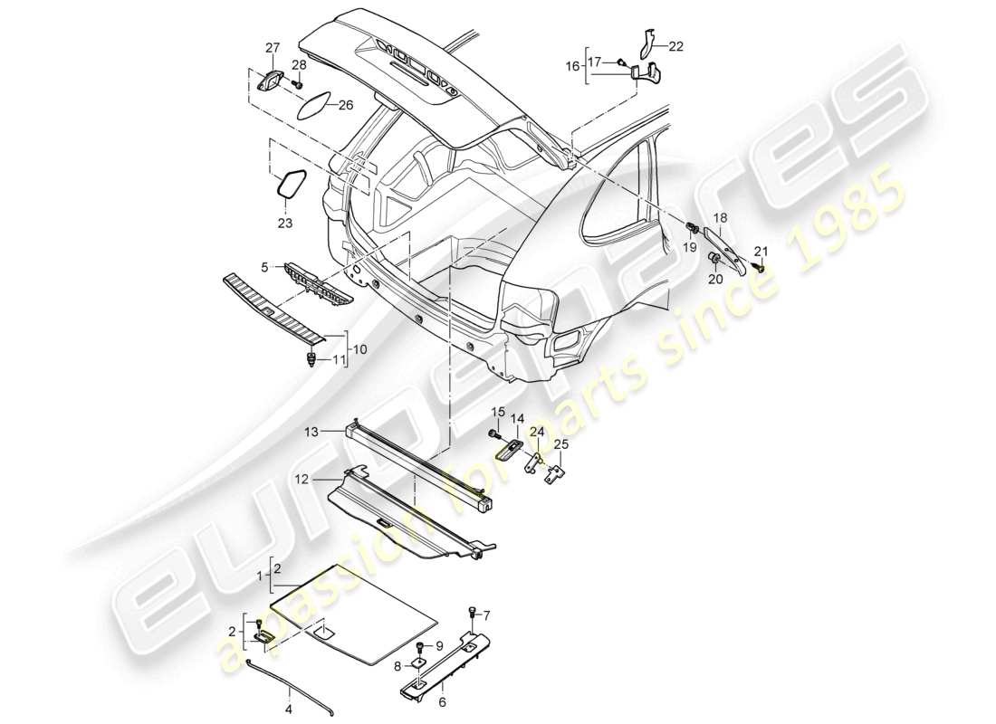 a part diagram from the porsche 2004 (cayenne e1 9pa) parts catalogue
