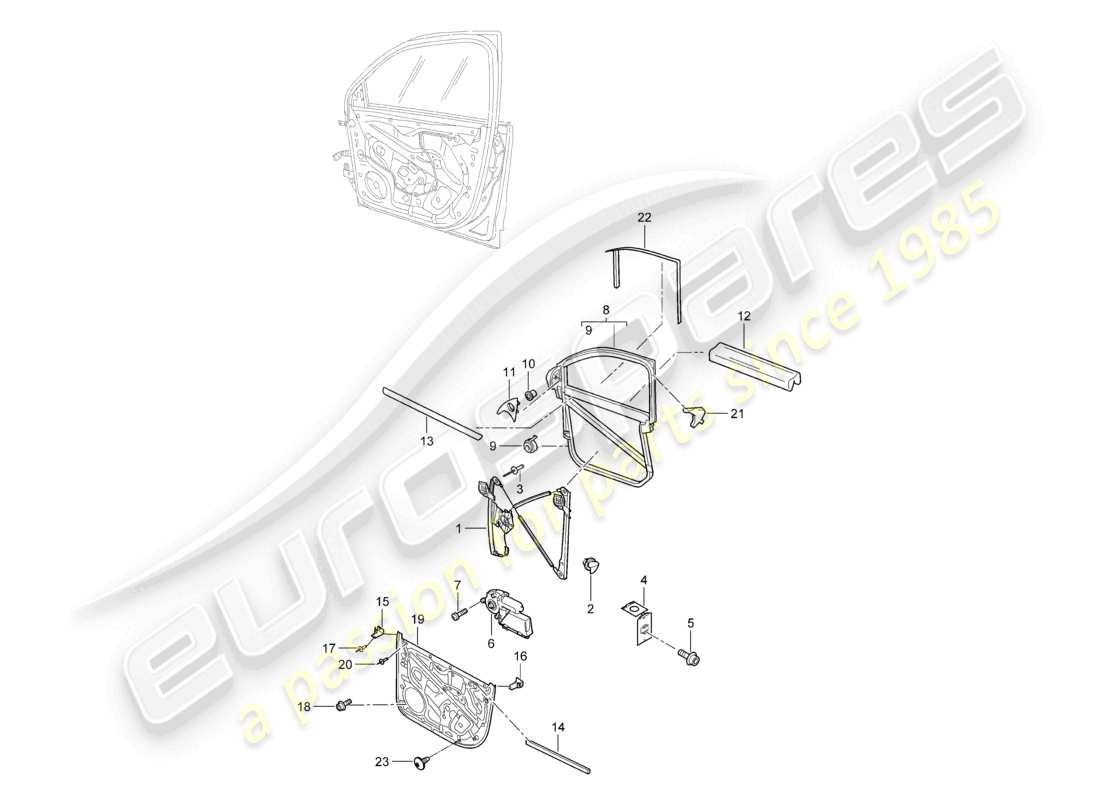 a part diagram from the porsche 2009 (cayenne e1 9pa) parts catalogue