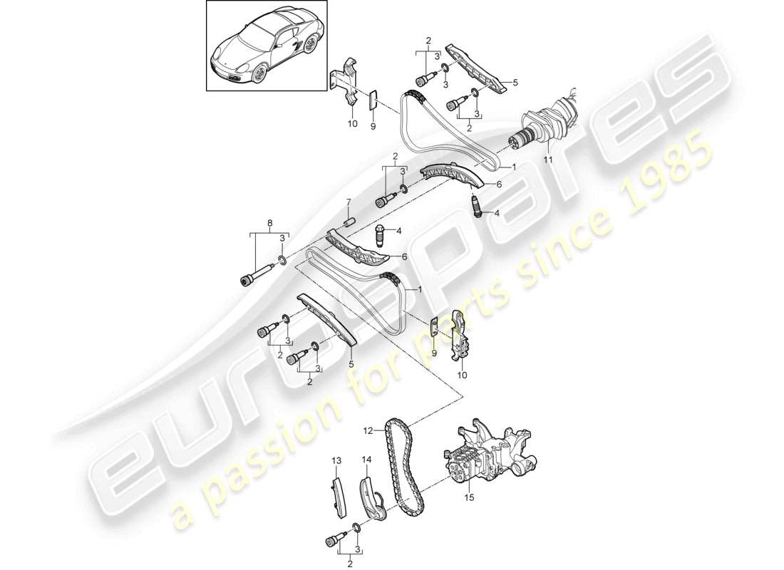 VIEW PARTS DIAGRAMS FROM THE PORSCHE CAYMAN PARTS CATALOGUE a part diagram from the porsche cayman parts catalogue