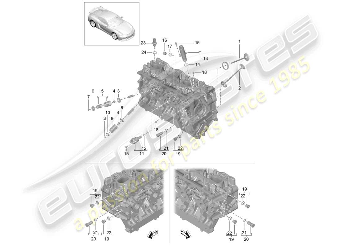 a part diagram from the porsche cayman parts catalogue