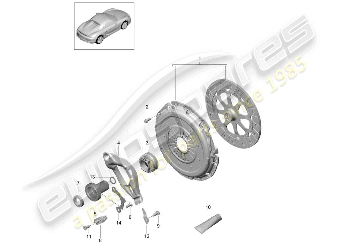 a part diagram from the porsche 2016 (981 boxster spyder) parts catalogue