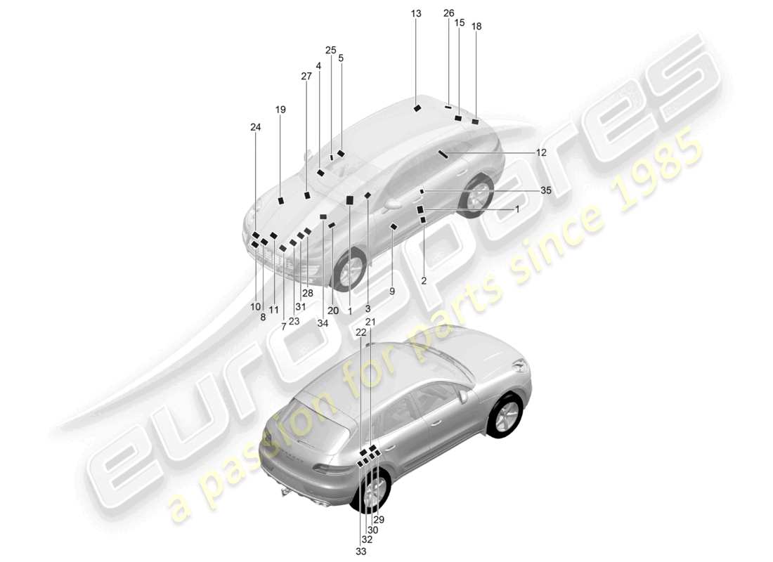 a part diagram from the porsche 2015 (macan) parts catalogue