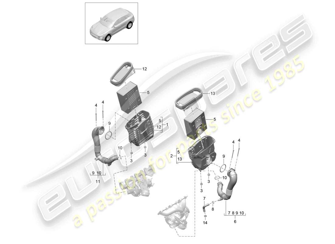 VIEW PARTS DIAGRAMS FROM THE PORSCHE MACAN PARTS CATALOGUE a part diagram from the porsche macan parts catalogue
