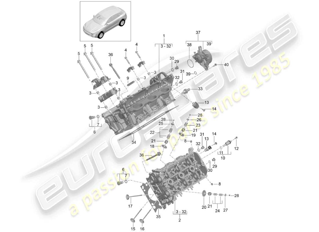 a part diagram from the porsche macan parts catalogue