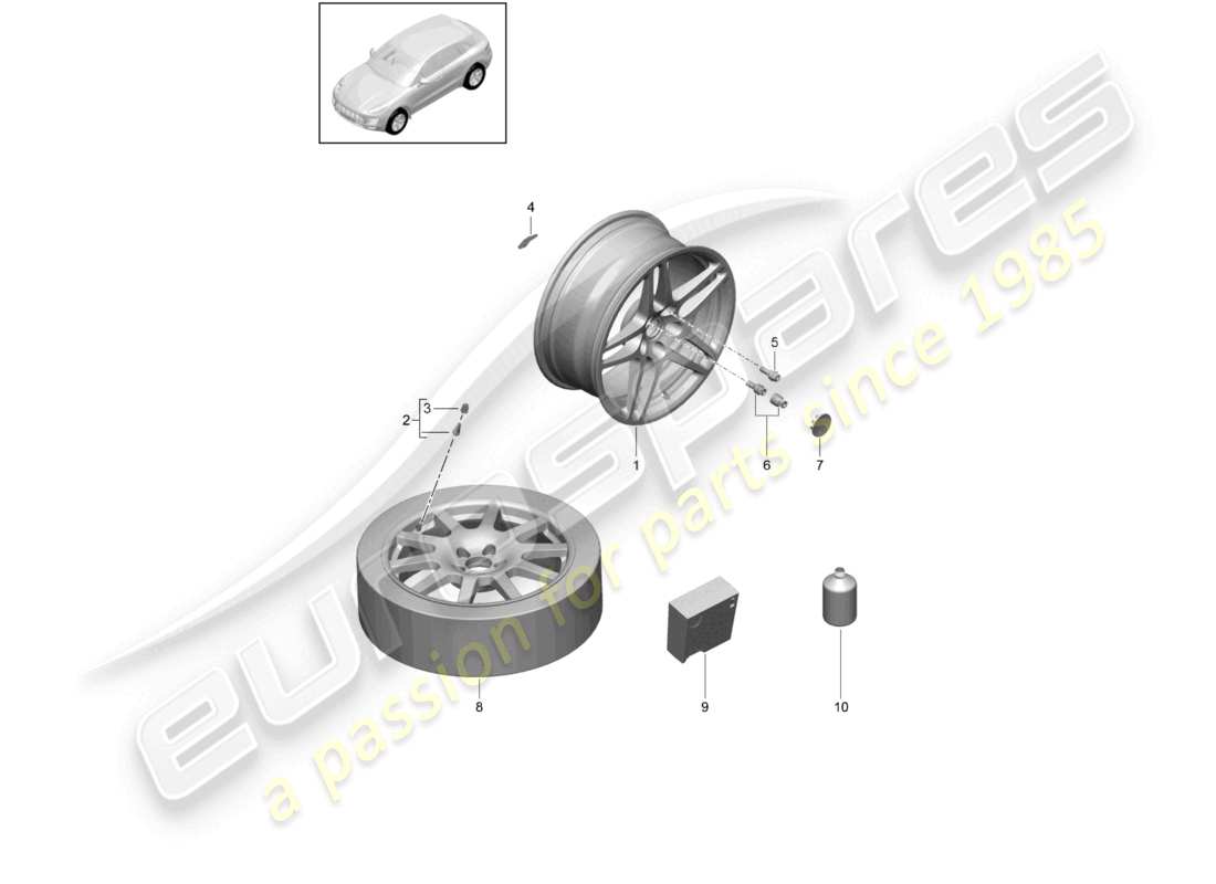 a part diagram from the porsche 2015 (macan) parts catalogue