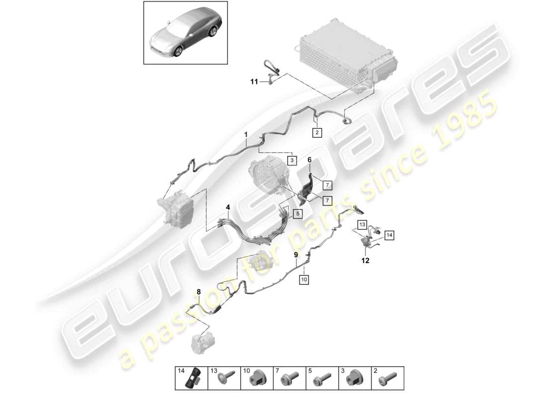 a part diagram from the porsche panamera parts catalogue