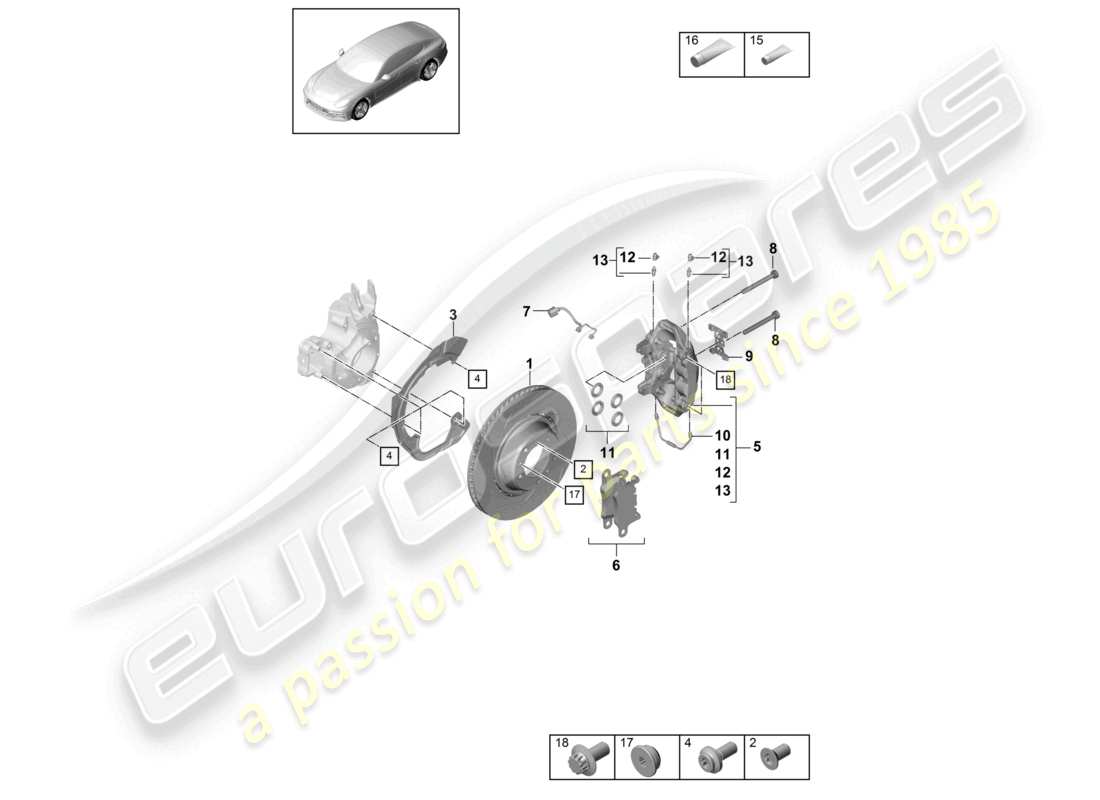 a part diagram from the porsche panamera parts catalogue