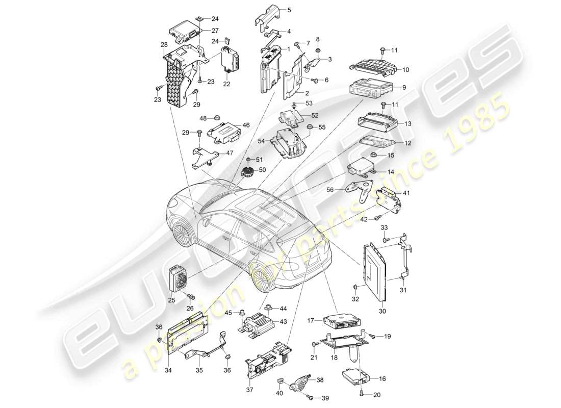 a part diagram from the porsche 2012 (cayenne e2 92a) parts catalogue