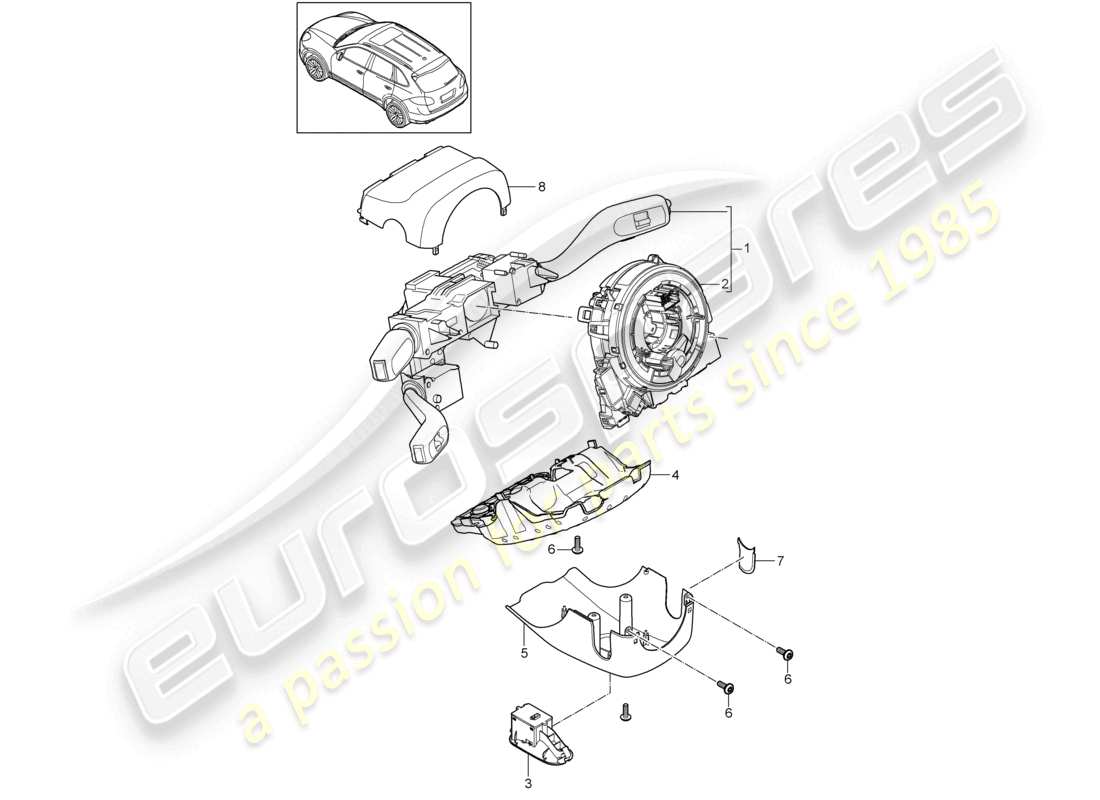 a part diagram from the porsche 2012 (cayenne e2 92a) parts catalogue