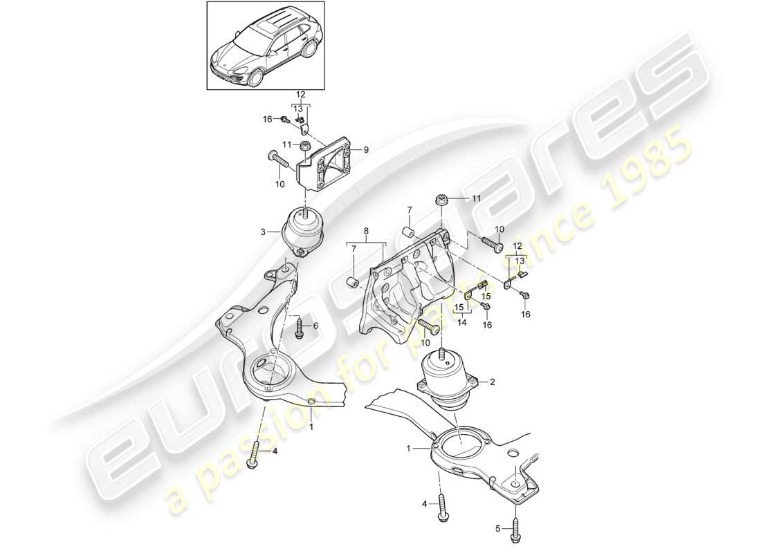 a part diagram from the porsche cayenne parts catalogue