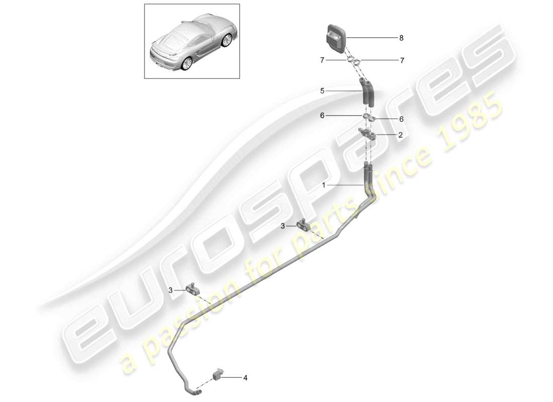 VIEW PARTS DIAGRAMS FROM THE PORSCHE CAYMAN PARTS CATALOGUE a part diagram from the porsche cayman parts catalogue