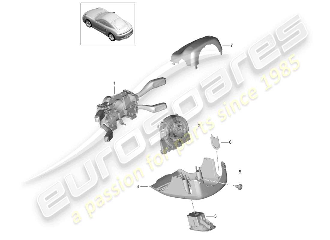 a part diagram from the porsche 2014 (981 cayman) parts catalogue