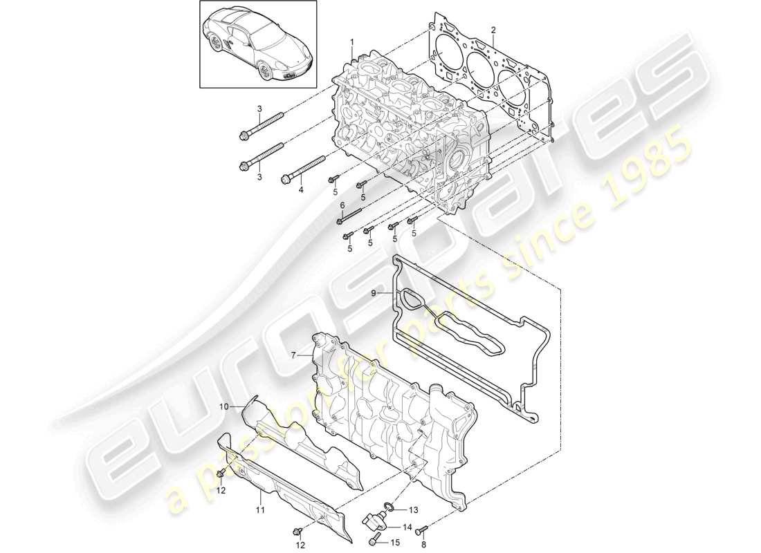 a part diagram from the porsche 2011 (987 cayman) parts catalogue