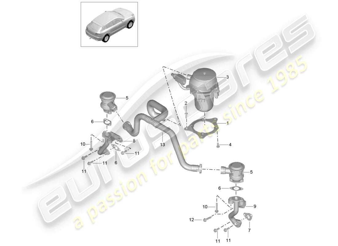 a part diagram from the porsche 2015 (macan) parts catalogue