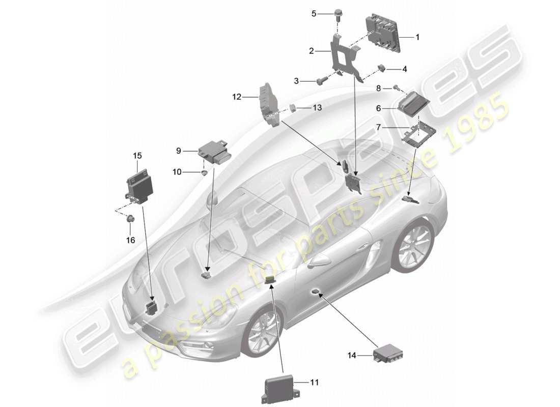 a part diagram from the porsche 2016 (981 cayman) parts catalogue