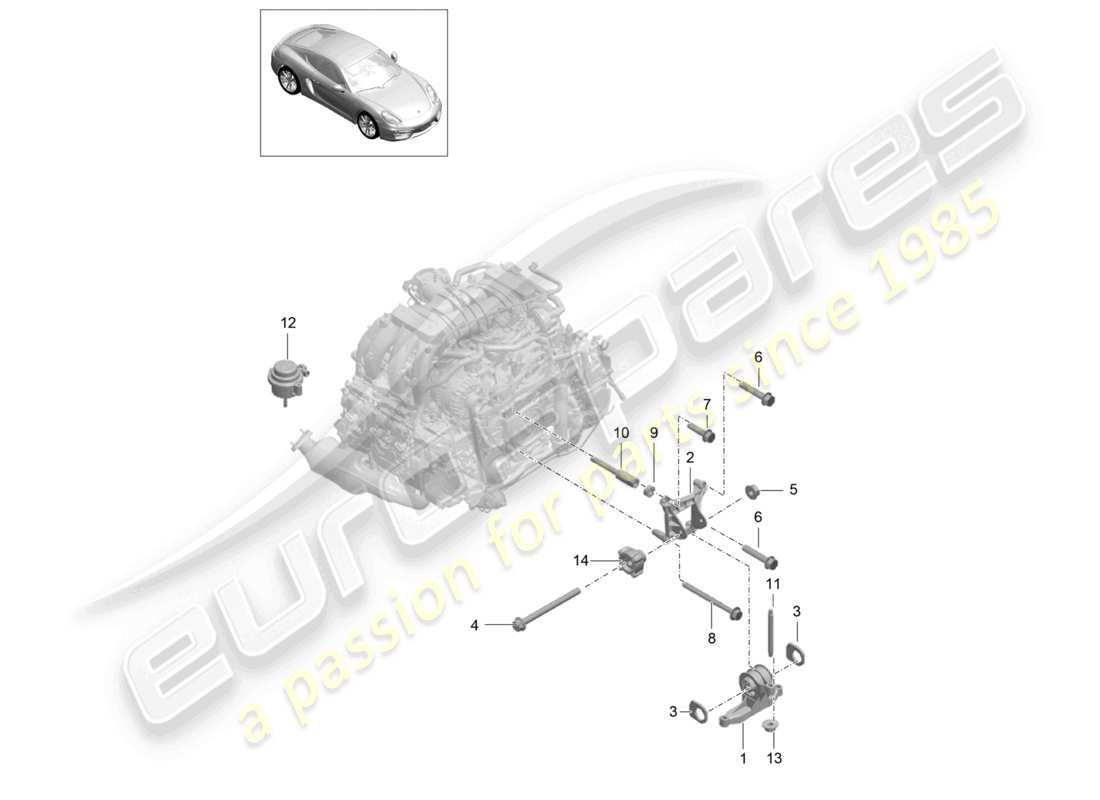 a part diagram from the porsche 2016 (981 cayman) parts catalogue
