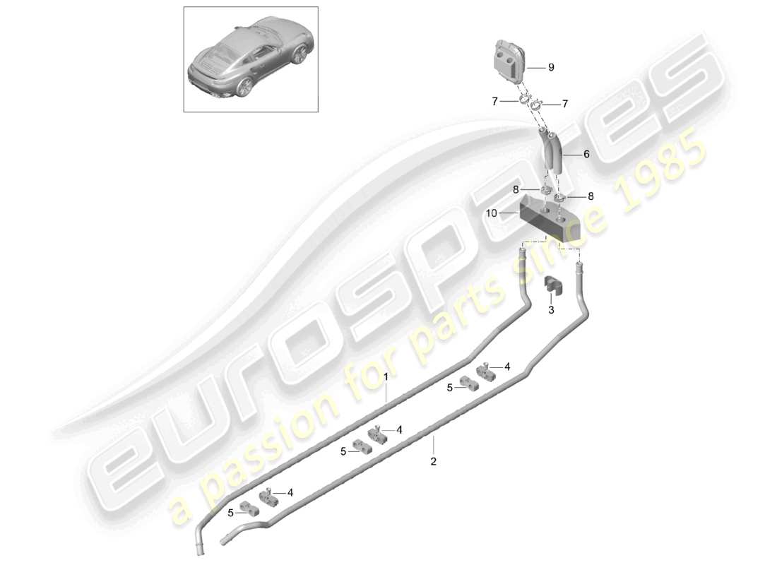 a part diagram from the porsche 2019 (991-2 turbo) parts catalogue
