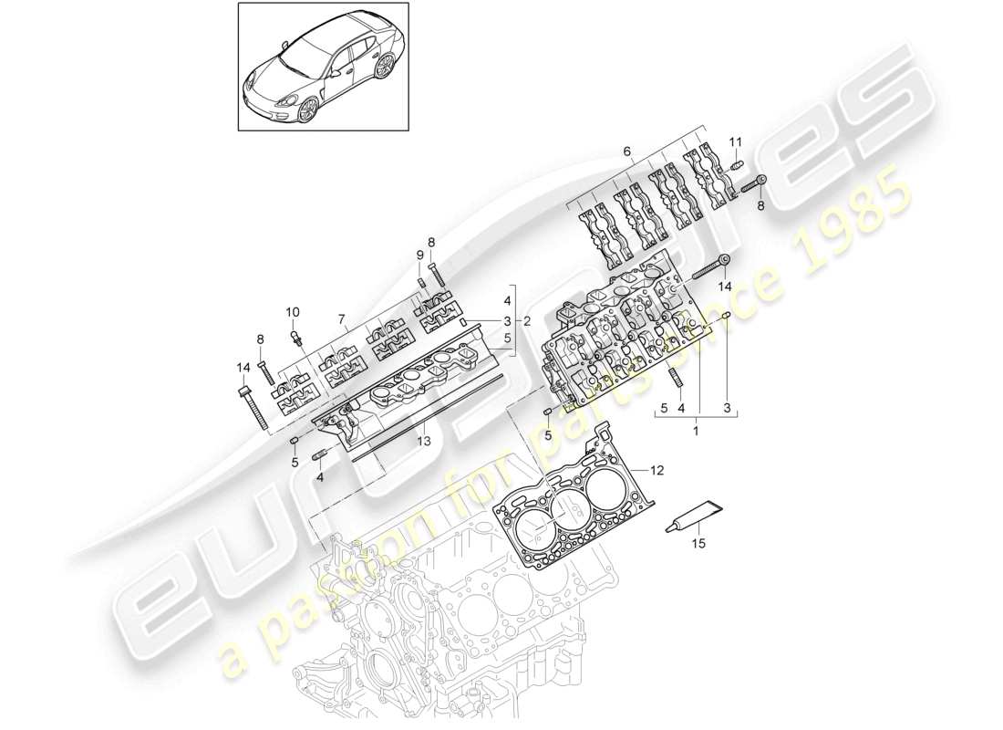 a part diagram from the porsche 2010 (panamera 970) parts catalogue