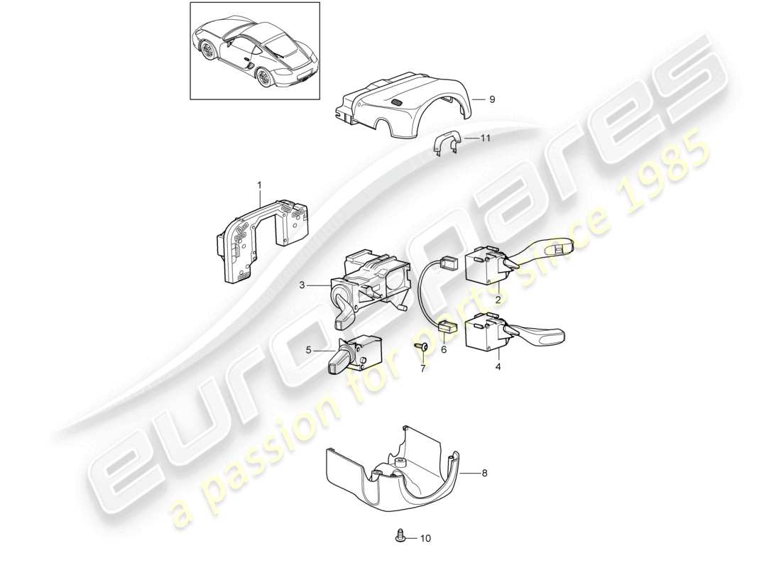 a part diagram from the porsche cayman parts catalogue